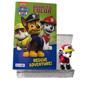 Paw Patrol Rescue Adventure Book with Red and White Figurine
